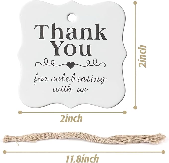 SallyFashion 150 PCS Thank You White Gift Tags - Image 5
