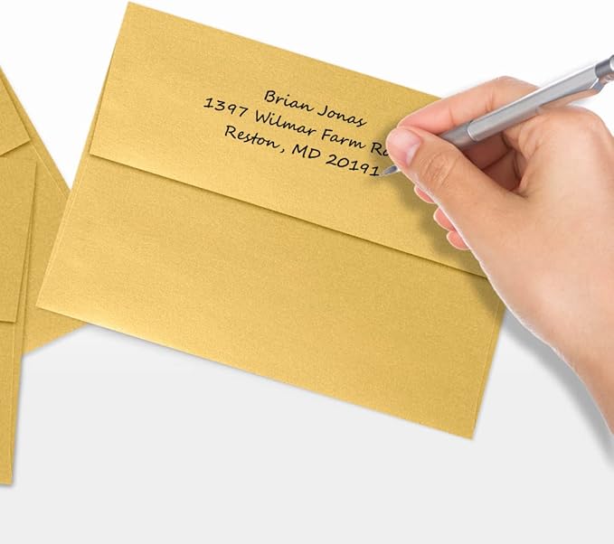 LUXPaper A7 Invitation Envelopes | Peel & Press | 5 1/4" x 7 1/4" | Gold - Image 6