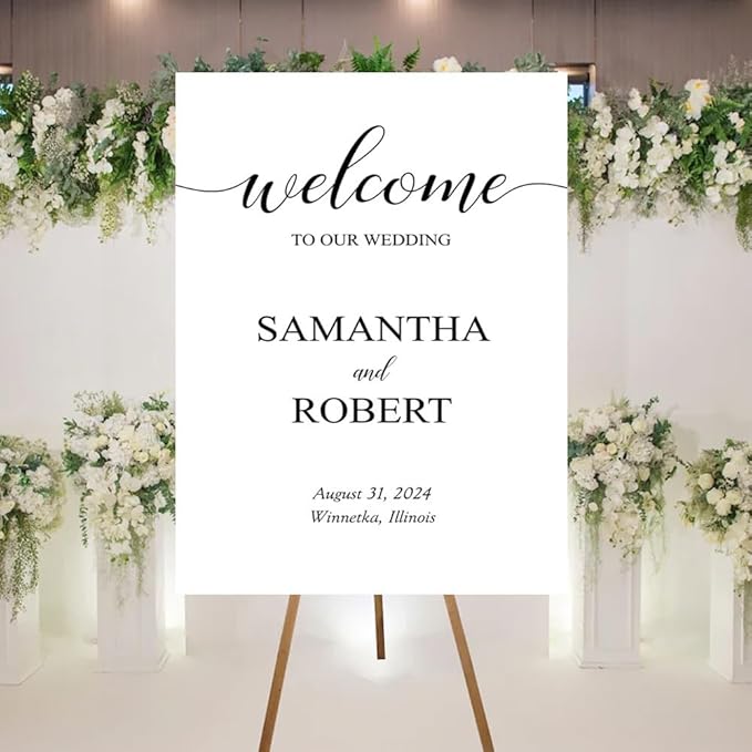 Personalized Minimalist Wedding Welcome Sign - Image 3