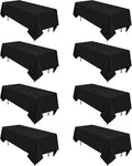 8 Pack Black Tablecloths 60 x 84 Inch Rectangular Table Cloths by Heneger