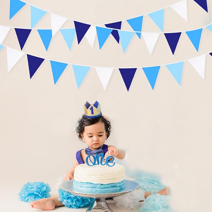 10M/32Ft Royal Blue Party Decorations Triangle Flag Pennant Bunting Fabric - Image 5