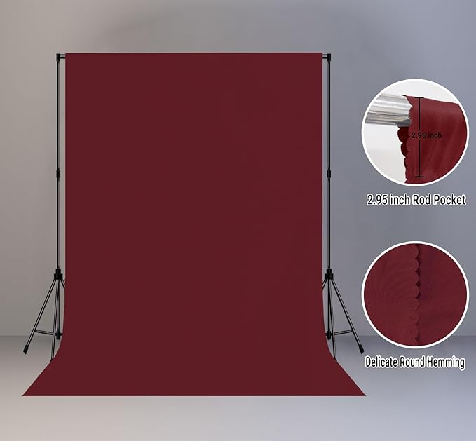 Wine Red Backdrop 5x7FT Screen Backdrop - Image 2