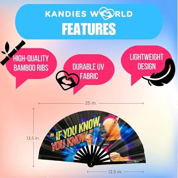 Kandies World Custom Festival Folding Hand Fan - Image 2