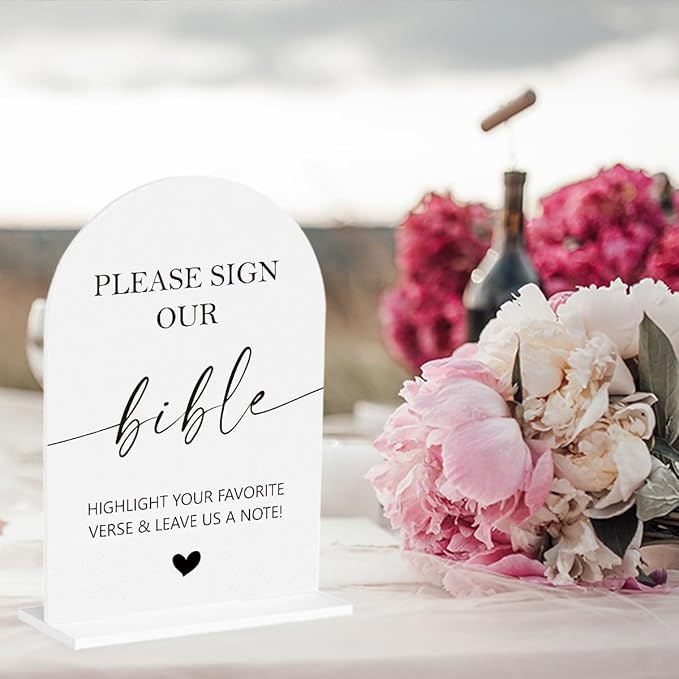 2Pcs Sign Our Bible Wedding Sign Cards and Gifts Signs - Image 4