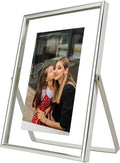 Silver Floating Frame, For Picture 4x6, Small Desktop Photo Frame, Classy Gift by AhaGoOfficial