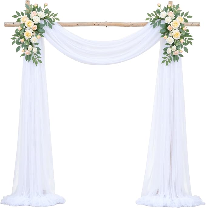 White Arch Draping Fabric for Wedding - Image 7