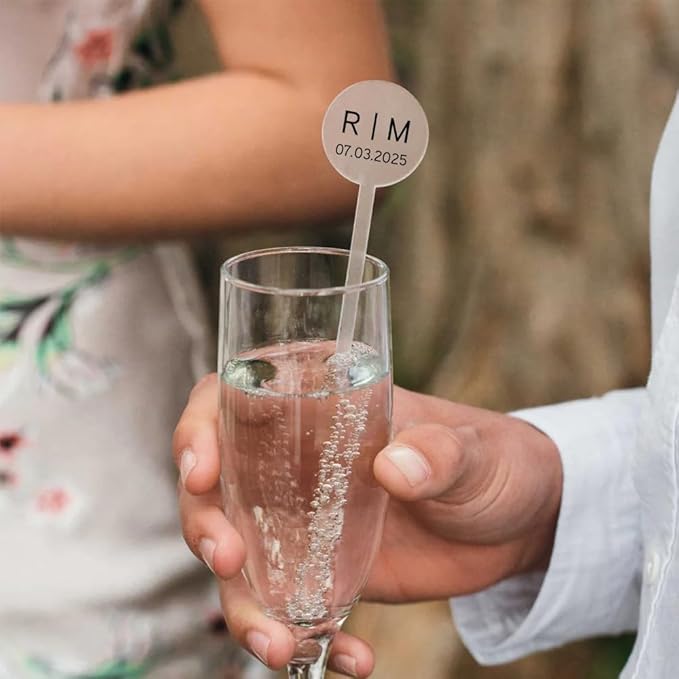 Personalized Wedding Drink Stirrers, Custom Anniversary Stir Swizzle Sticks - Image 5