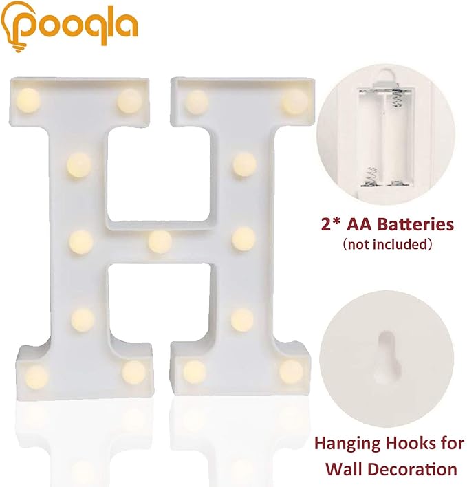 Pooqla LED Marquee Letter Lights Sign, Light Up Alphabet Letter - Image 2