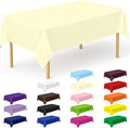 QZYL 12 PCS Ivory Plastic Tablecloths, 54 in x 108 in Dinner Table Cloths by QZYL