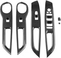 4pcs Carbon Fiber Style Front Rear Doors Window Glass Lift Switch Panel Cover by Deebior