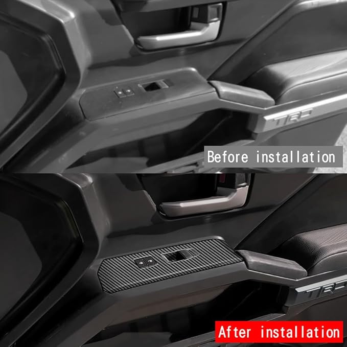 4pcs Carbon Fiber Style Front Rear Doors Window Glass Lift Switch Panel Cover - Image 4