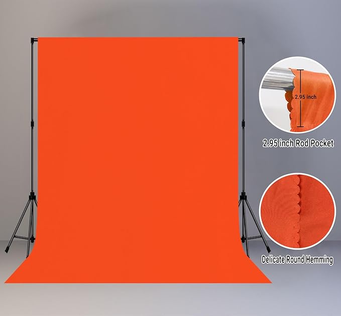 8x10FT Orange Screen Backdrop for Photography Solid Color Photoshoot Background - Image 2