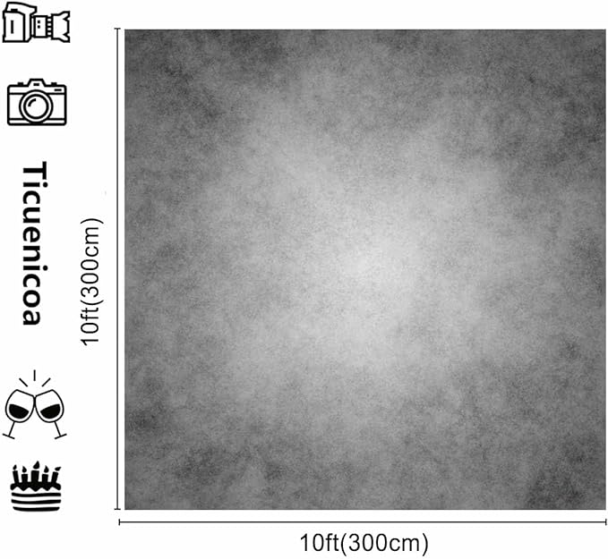 10x10ft Gray Abstract Photography Backdrops Grey Portrait Photo Studio Prop - Image 2