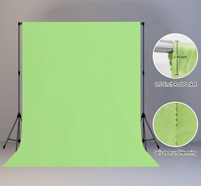 Large Screen Backdrop 10x10FT Light Green Background Cloth Photo Studio - Image 2
