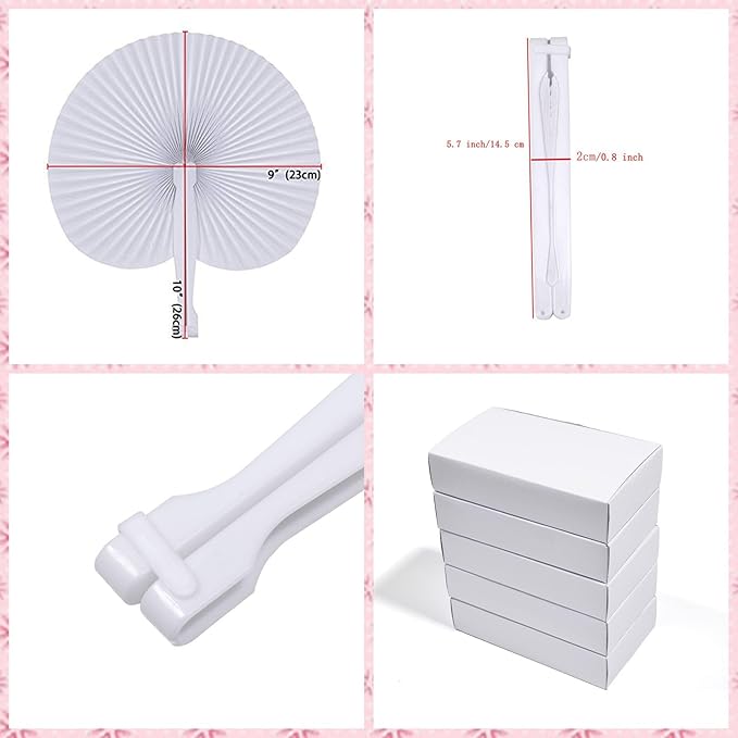 12 Pcs Decorative Paper Folding Hand Fans Handheld - Image 3