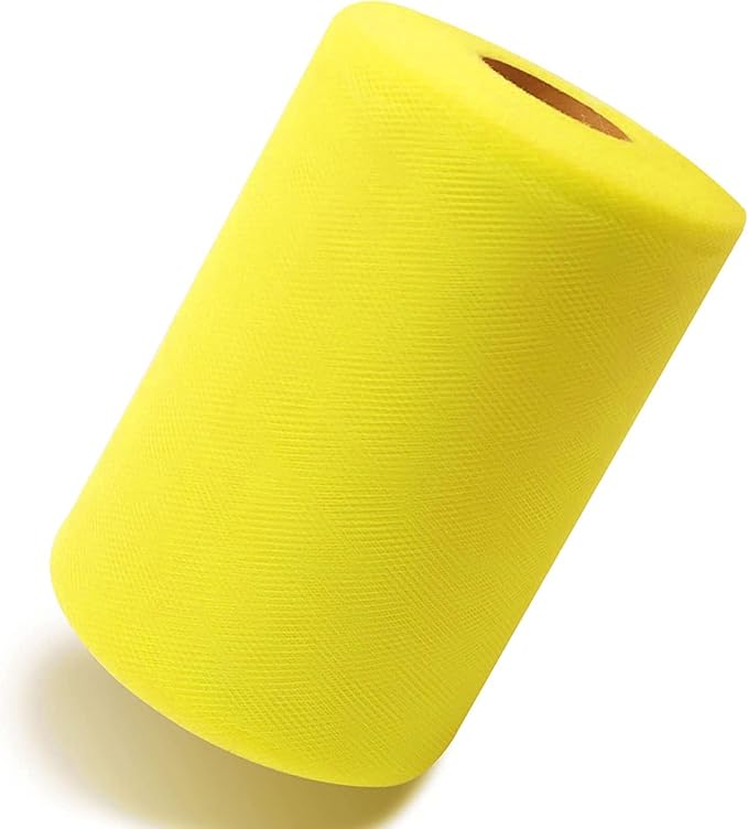 Yellow Tulle Fabric Roll 6 Inch X 300 FT Matte Tulle Ribbon Netting Mesh Spool - Image 2