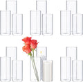 Thin Glass Cylinder Vases 2.5''/3.3'' Diameter 2mm Wall Thickness Clear Flowers by Didaey
