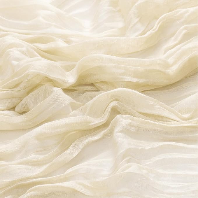 12Pcs Beige Cheesecloth Table Runner 120 Inch10FT Beige Rustic Boho Cheesecloth - Image 2