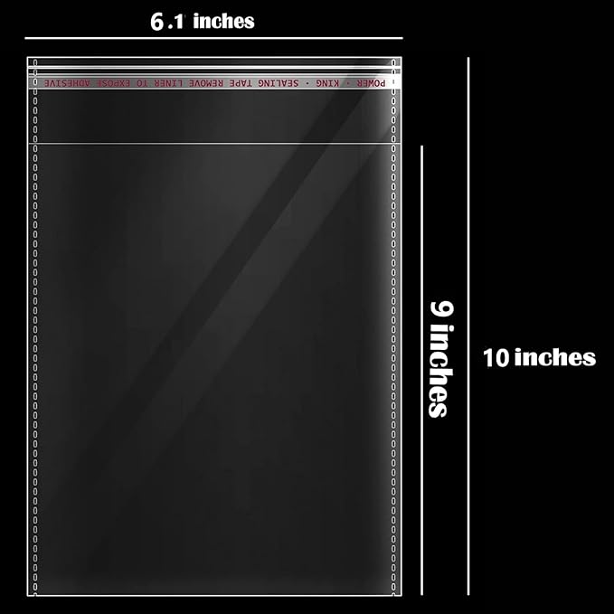 6x9 Inches 200 Pcs Self Sealing Cellophane Bags Clear Cookie Bags Resealable - Image 4