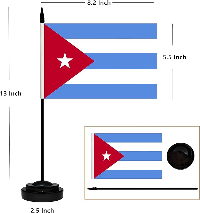 12 Pack Cuba Desk Flags Set, Cuban Small Mini Table Office Flags - Image 2