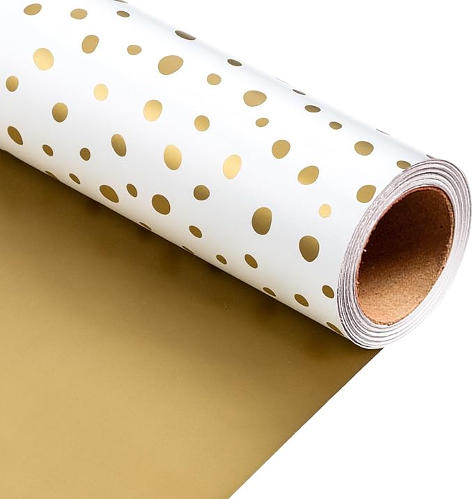 Burymento Golden Lrregular Wave Point Wrapping Paper, Reversible Gold Gift Wrap by BurymentoisaprofessionalwrappingpaperbrandThewrappingpaperismadeofkraftpaperpearlescentmatteglossyglitterbrushedlaserandothermaterialsdouble-sidedprintingbackcuttingandotherdetailsOriginalpatternscarefullymadewrappingpaperbrand
