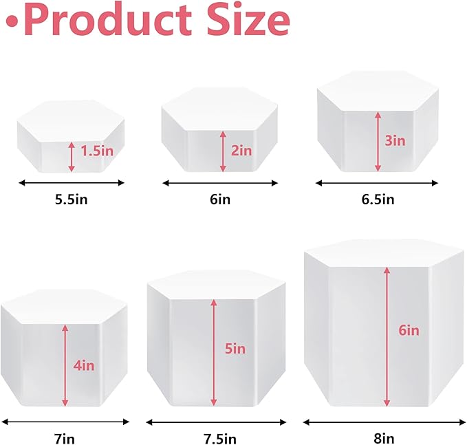 6 Pcs Buffet Risers, Dessert Stands Acrylic, Food Risers - Image 3