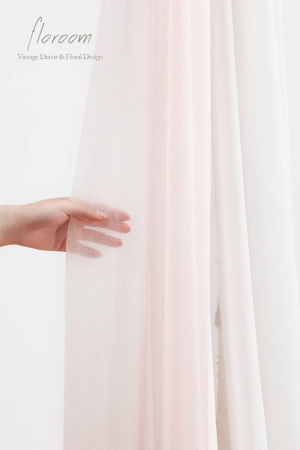Floroom Wedding Arch Draping Fabric 2 Panels 20Ft Chiffon Fabric Drapes Arbor - Image 5
