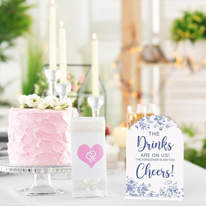Acrylic Wedding Signs, Dusty Blue Wedding Decor, The Drinks Signs - Image 6