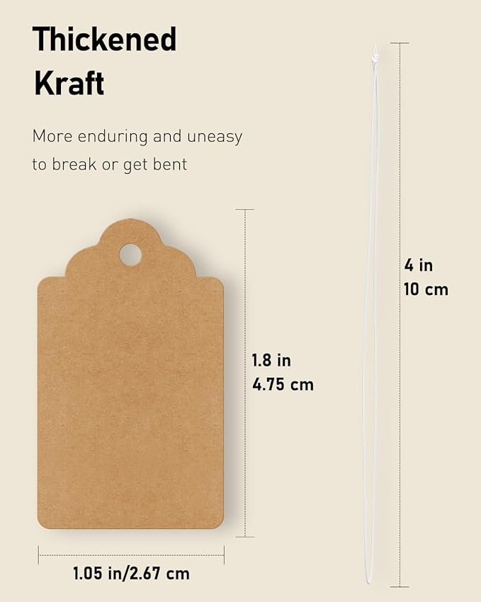 Uniclife 200 Pcs Writable Brown Kraft Paper Tags, 1.8" x 1.05" - Image 6