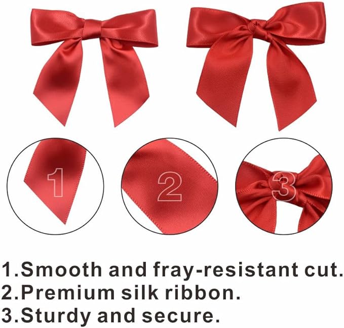 2.5" Hgzgch Red Satin Ribbon Bow - Image 3