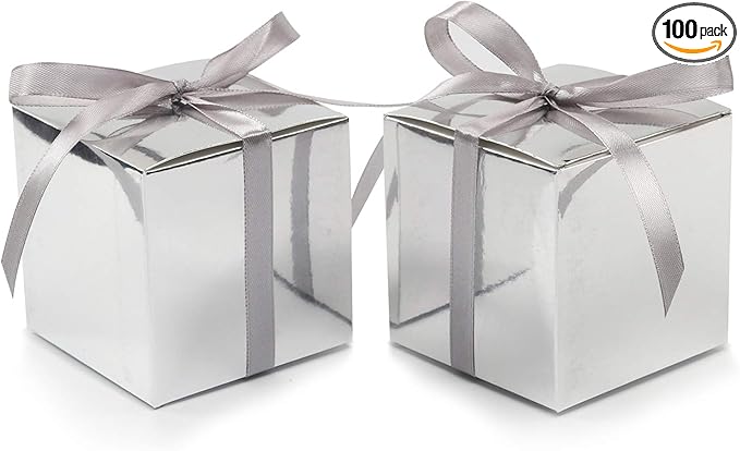 COTOPHER 100pcs Wedding Favor Boxes, Paper Gift Boxes 3x3x3 Inches Small Gift by COTOPHER
