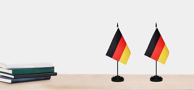Germany German Deluxe Desk Flag Set, Small Mini Miniature Germany German Table - Image 6