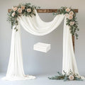 Wedding Arch Draping Fabric 3 Panels 28.7" x 20FT Ivory Sheer Chiffon Backdrop by Xiomot