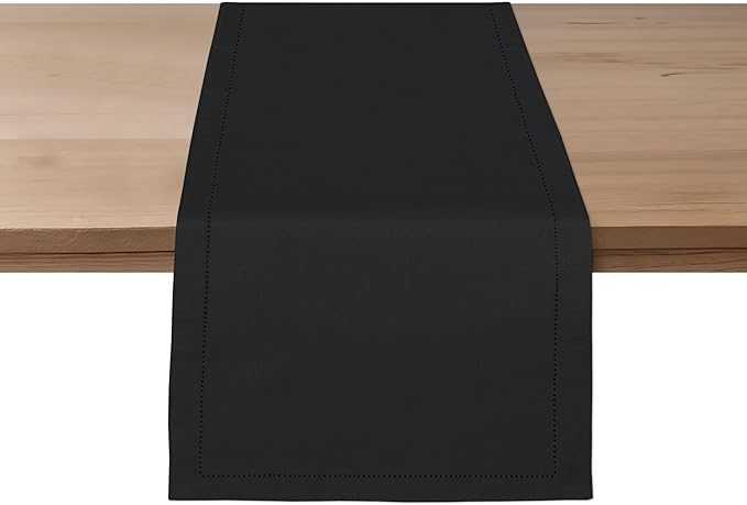 Ruvanti Linen Table Runner 108 Inches, Classic Hemstitch, Non-Slipping by Ruvanti