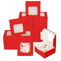 Bakepacker 100pcs Red Cookie Boxes 6x6x3 inches Easy Assemble Macaroon Pastry by Bakepacker