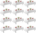12 Pack White Table Cloth Rectangle Table 60 x 102 Inch Tablecloths by TableClothAndTableRunner