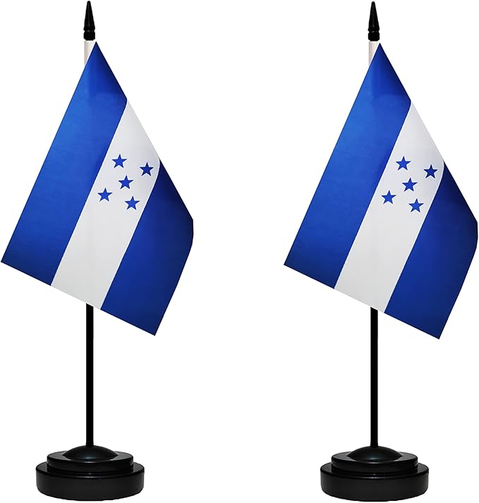 Honduras Honduran Deluxe Desk Flag Set Small Mini Miniature Honduras Honduran by tibijoy