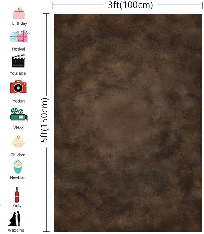 3x5ft Dark Brown Mottled Texture Photography Backdrop - Image 4