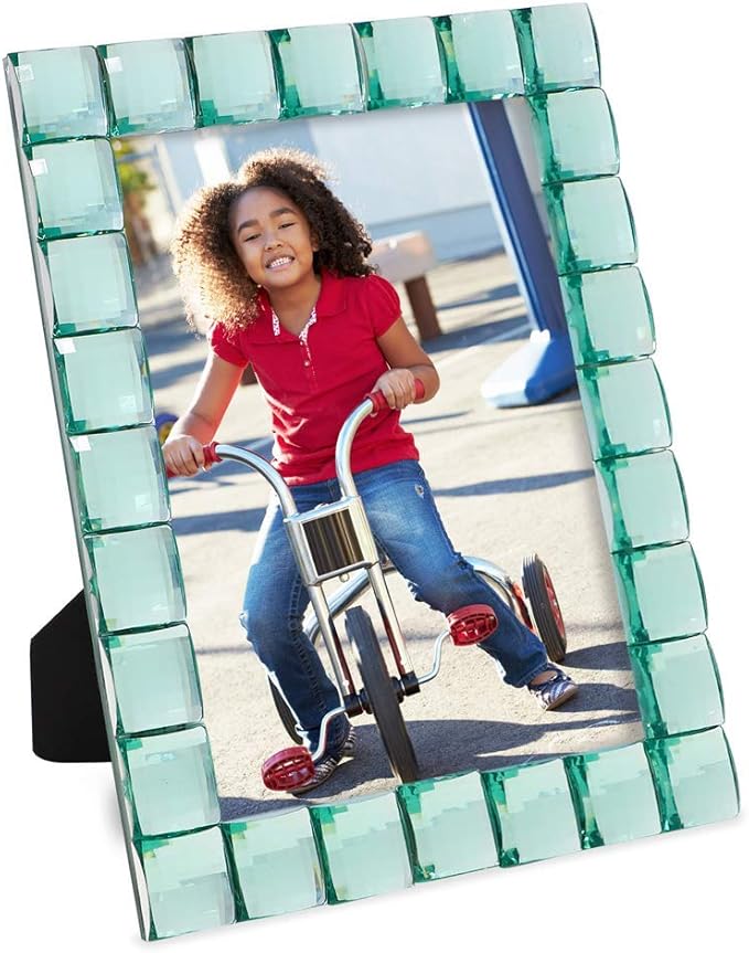 Isaac Jacobs Decorative Sparkling Light Green Jewel Picture Frame, Photo - Image 5