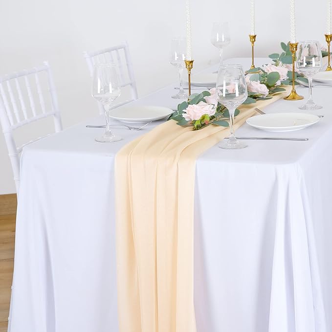 Arch Drapes for Wedding Arch Draping Fabric Champagne Sheer Backdrop Curtain - Image 9