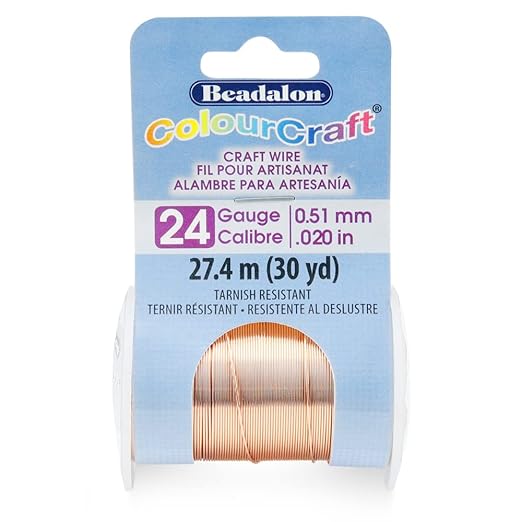 Beadalon ColourCraft Wire, 24 Gauge, Copper Color, 30 yd Spool by Beadalon