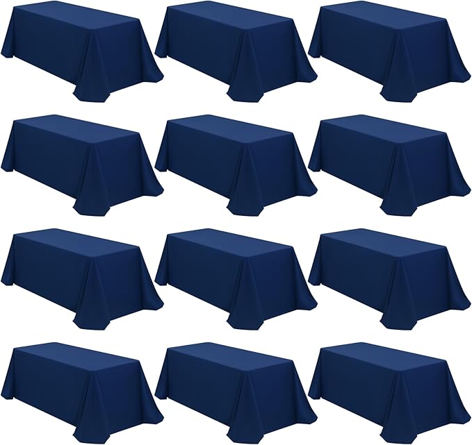 12 Packs 90 x 132 Inch Tablecloth, Stain and Wrinkle Resistant Washable Fabric by fani
