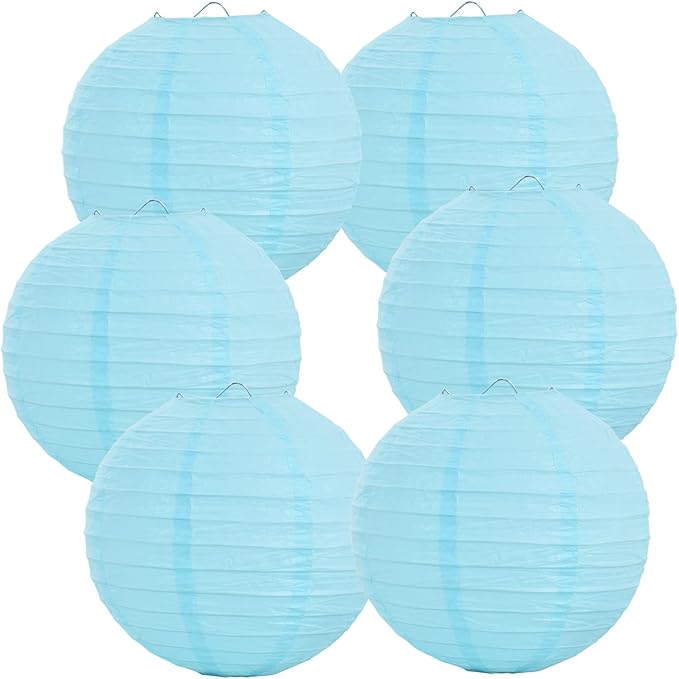 BEISHIDA 10-Inch Light Blue Round Paper Lanterns Decorative Hanging Asia by Beishida