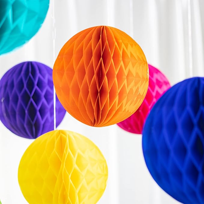 Colorful Rainbow Hanging Tissue Paper Honeycomb Balls Pride Party Decorations - Image 6