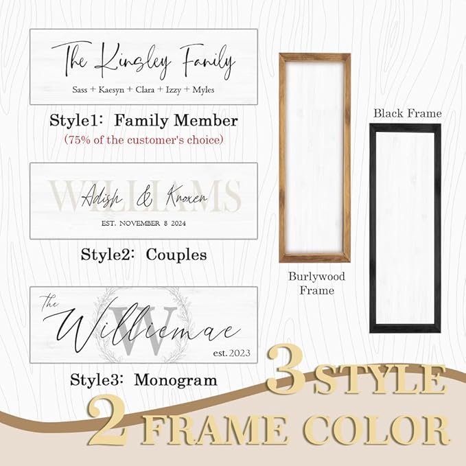 Last Name Signs for Home, Personalized Wall Decor, Monogram Gifts, Framed - Image 4
