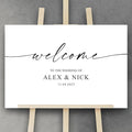 Script Calligraphy Wedding Welcome Signs, Welcome Sign Wedding, Customized by Custom