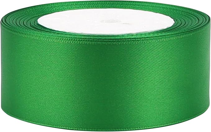Green Solid Satin Ribbon 1-1/2 Inch 25 Yards Solid Polyester Fabric Ribbon - Image 3