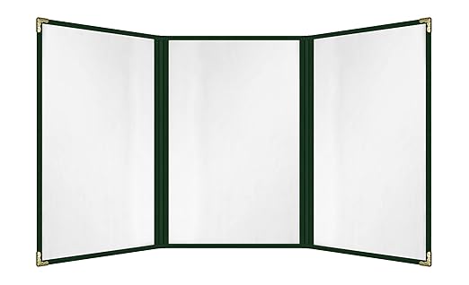 Goodsmart Restaurant Menu Covers – 25 Pack Green 6-View Trifold 8.5" x 14" by ACISuperPower