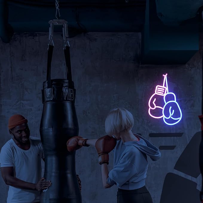 Lucunstar Boxing Gloves Neon lights Pink Blue LED Light Sign Boxing Gloves Neon - Image 5