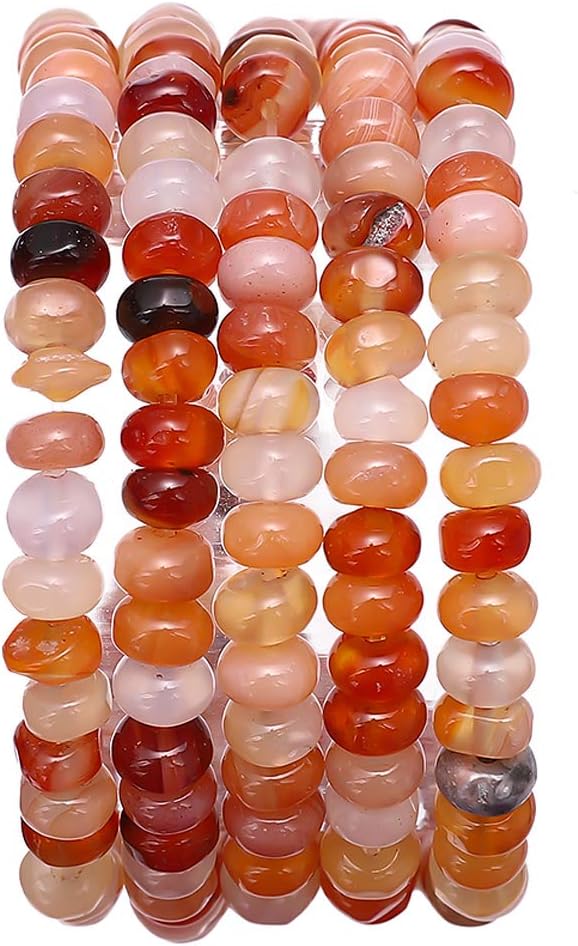Natural Primary Agate Stone Rondelle 4x6mm Loose Semi Gemstone Beads by Beadia